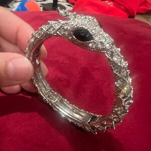 Silver and Black Snake Bracelet
